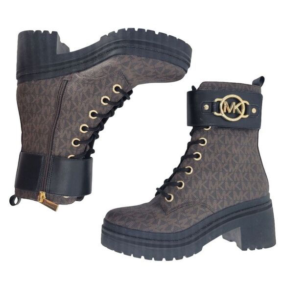 Michael Kors 'Rory' Heeled Ankle Boots Dark Brown Black 6 - Picture 8 of 16